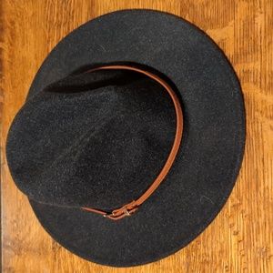 Charcoal Wool Fedora hat